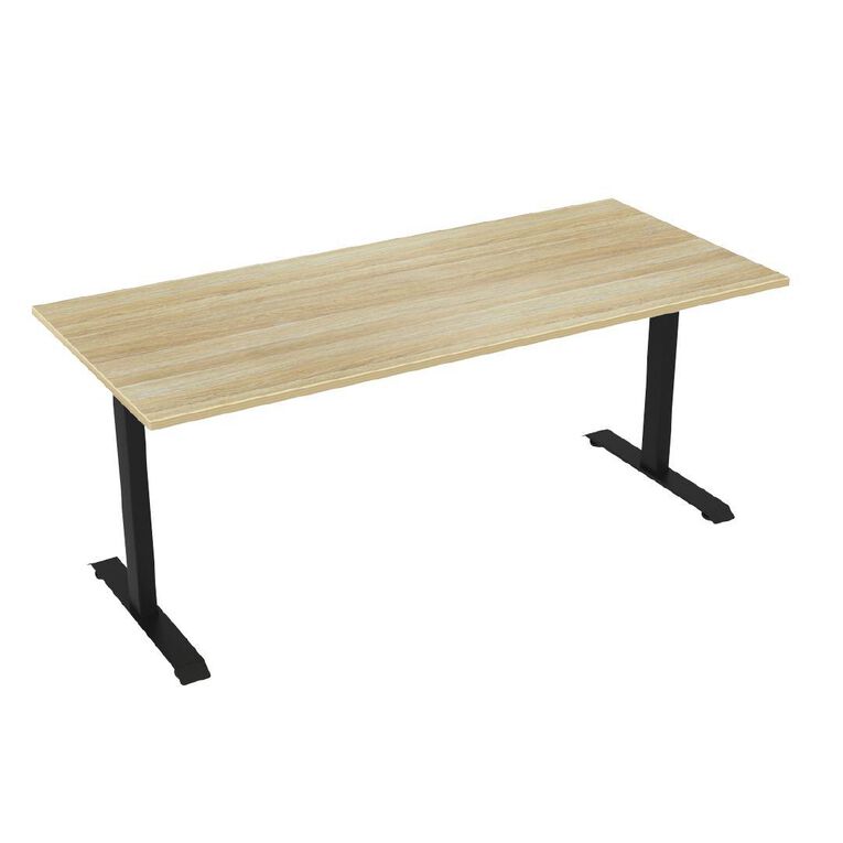 Knights Haven Fixed Single Sided Desk Frame with Atlantic Oak Top
