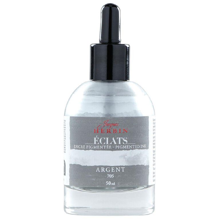 Jacques Herbin Eclats Pigmented Ink Silver 50ml