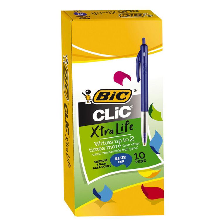 Bic Clic Pens 10 Pack Blue Mid