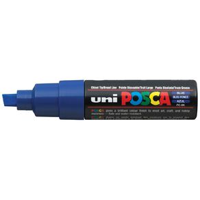 Uni Posca Marker 8.0mm Chisel Blue