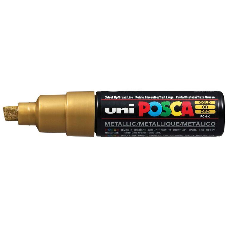 Uni Posca Marker 8.0mm Chisel Gold