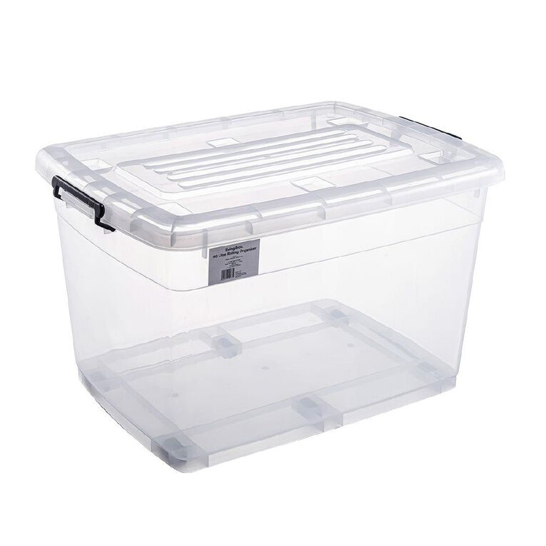 Living & Co Rolling Organiser 110L Clear