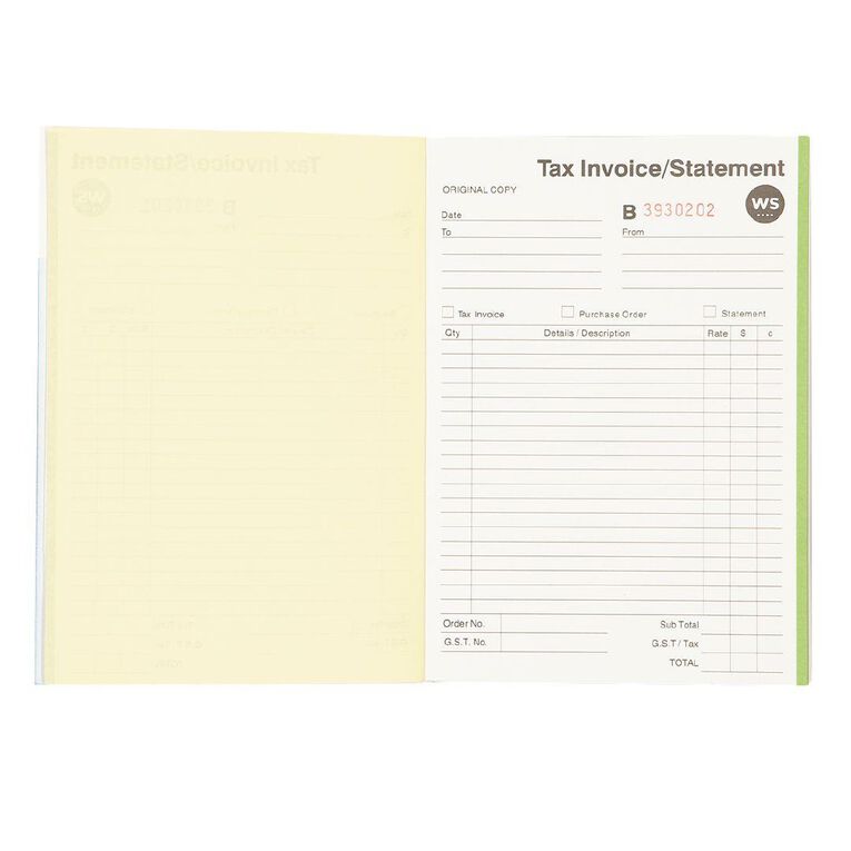 WS Invoice/Statement Book A5Dl Ncr 50 Forms Green Mid