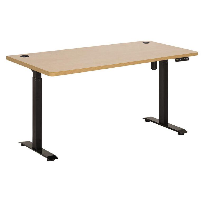 Jasper J Emerge Electric H-ADJ Desk Single Motor 2 Stage 1800 Blk/Beech