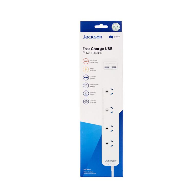 Jackson Fast Charge USB Powerboard - 4 Outlet