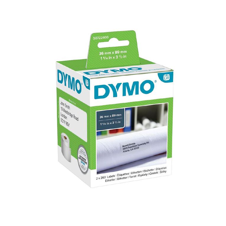 Dymo Label Tape Large Add Paper/White 89mm x 36mm