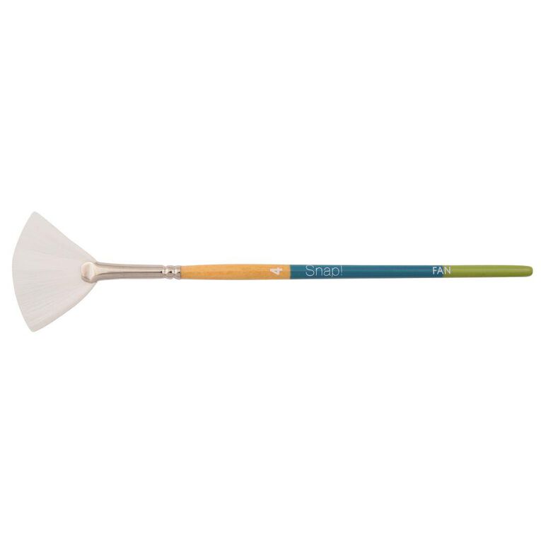 Princeton Snap Brush Short Handle Taklon Fan 4 White