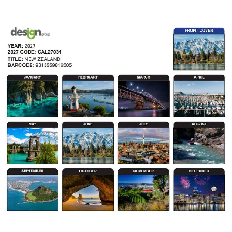 IG Design 2027 Calendar New Zealand