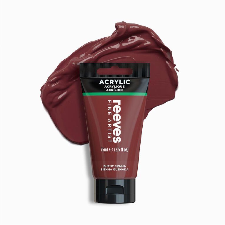 Reeves Fine Acrylic Paint Burnt Sienna 75ml