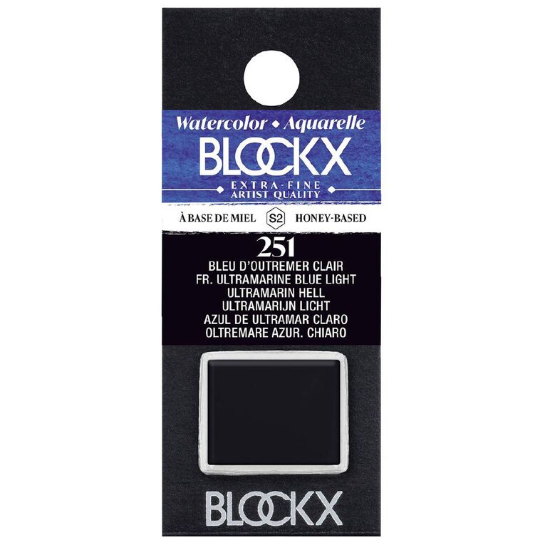 BLOCKX Watercolour Half Pan S2 251 Ultramarine Blue Light Blue Light