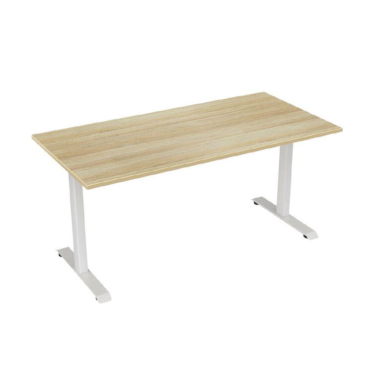 Knights Haven Fixed Single Sided Desk Frame with Atlantic Oak Top