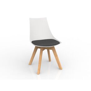 Luna White Charcoal Oak Base Chair Grey Mid