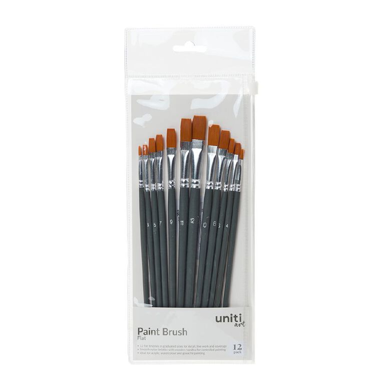 Uniti Paint Brush Flat 12 Pack