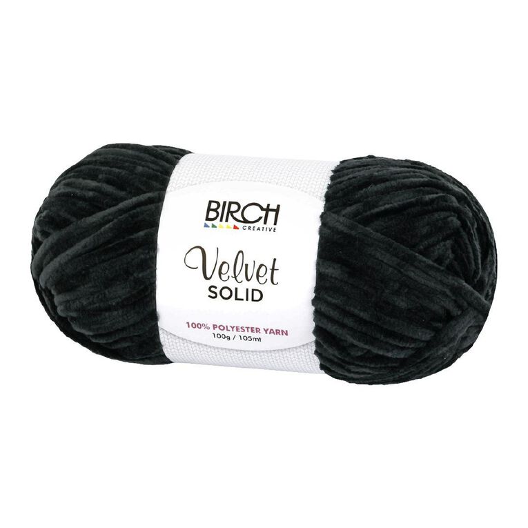 Birch Velvet Yarn 100% Polyester 100G Black