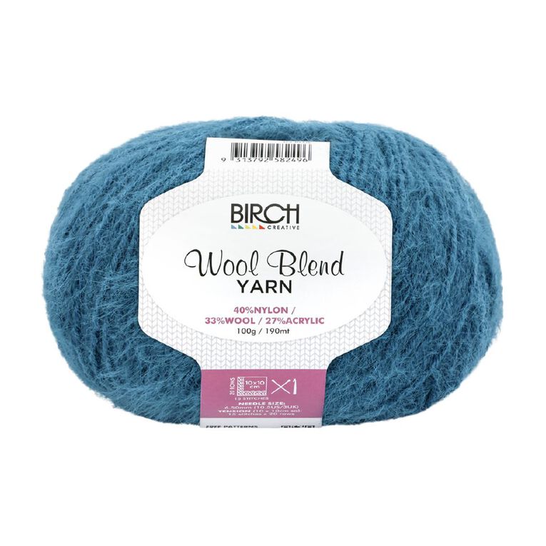 Birch Wool Blend 40% Nylon 33% Wool 27% Acrylic 100G Blue