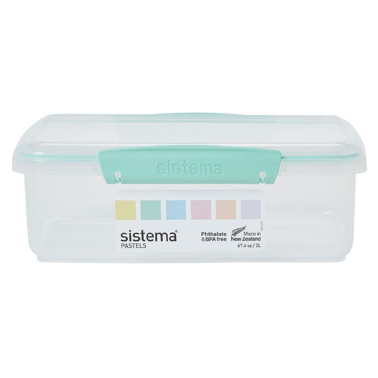Sistema Klip It Pastels Rectangular Box Assorted Colours 2L