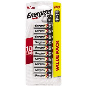 Energizer Max Alkaline Batteries AA 10 Pack 10 Pack