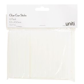 Uniti Glue Gun Stick 11.2mm x 100mm Clear 12 Pack