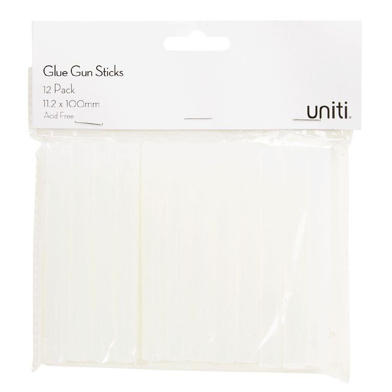 Uniti Glue Gun Stick 11.2mm x 100mm Clear 12 Pack