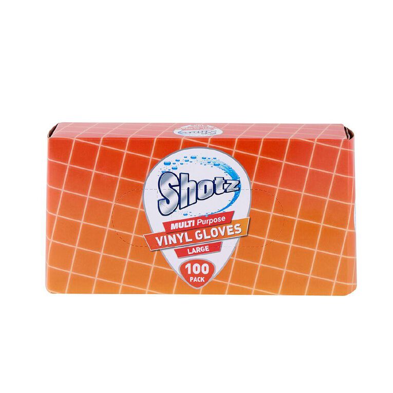 Shotz Multipurpose Vinyl Gloves Large 100 Pack