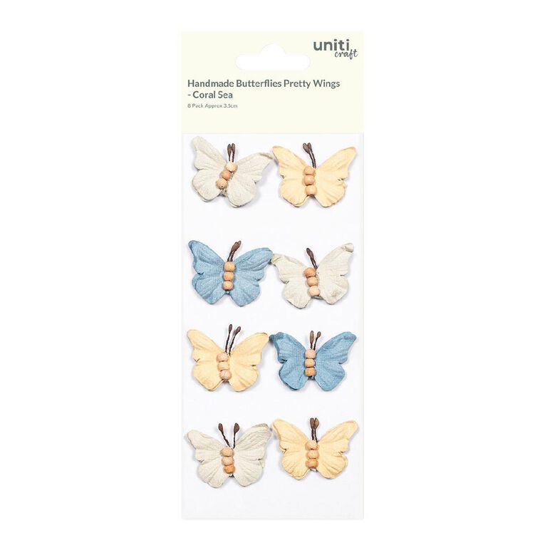 Handmade Flowers Pretty Wings Coral Sea 8pc Little Birdie