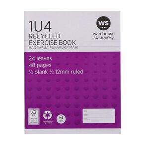 WS Exercise Book 1U4 12mm Ruled 24 Leaf Purple