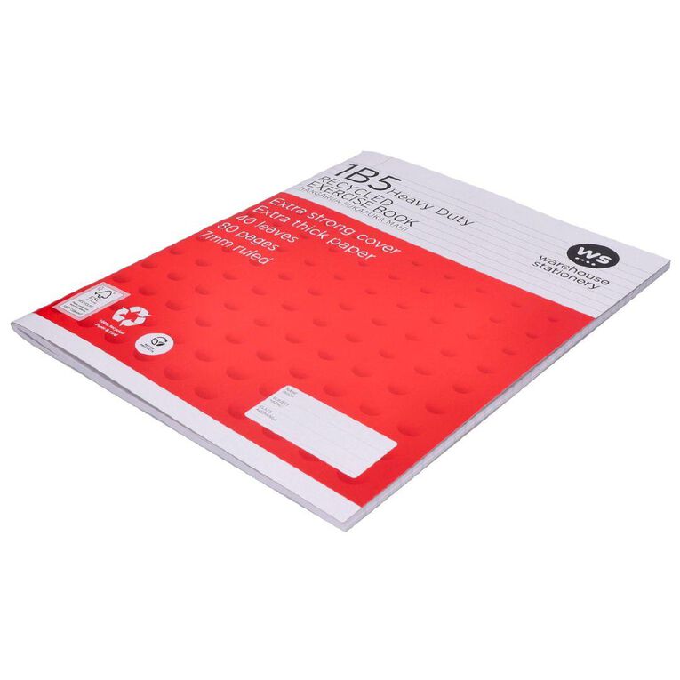 WS Exercise Book 1b5 7mm Ruled 40 Leaf Heavy Duty
