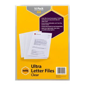 Marbig File A4 L Shaped Pocket Ultra PP Clear