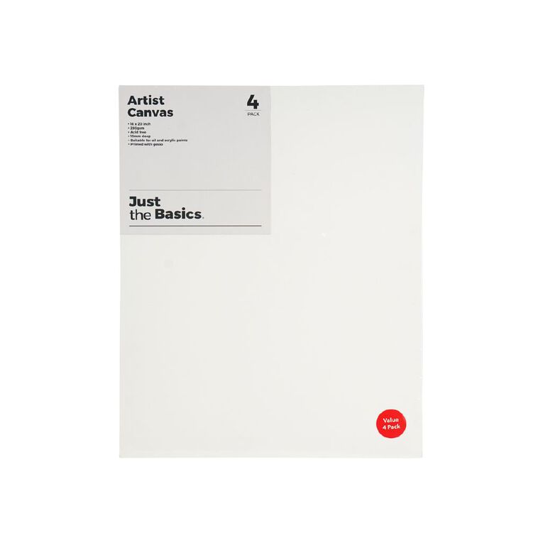 Just the Basics Canvas 16 x 20 Inch 4 Pack