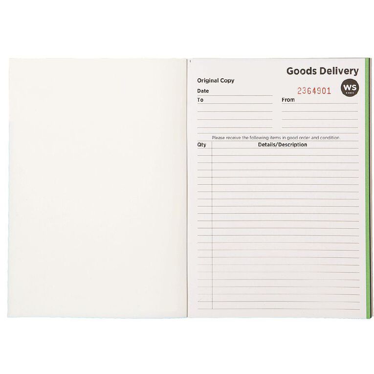 WS Delivery Book Duplicate NCR 50 Forms Green Mid A5