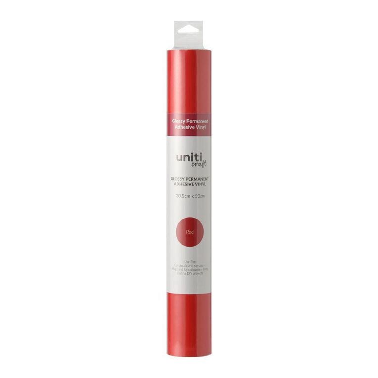 Uniti Craft Glossy Permanent Vinyl 30.5cm x 50cm Red