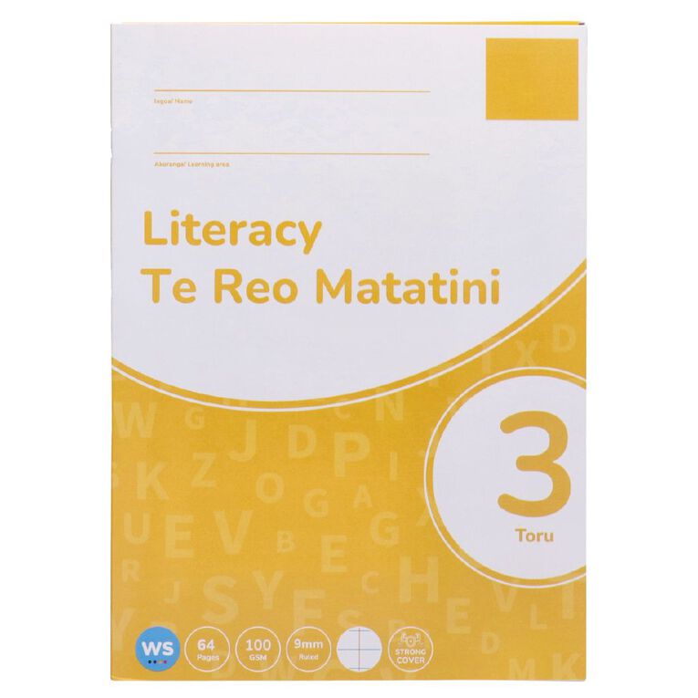 WS Literacy 3 Toru 9mm Ruled 32 Leaf Yellow