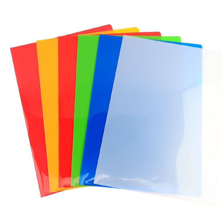 WS L-Shaped Pockets 12 Pack Multi-Coloured A4