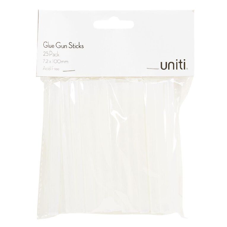 Uniti Glue Gun Sticks 7.2mm x 100mm Clear 25 Pack