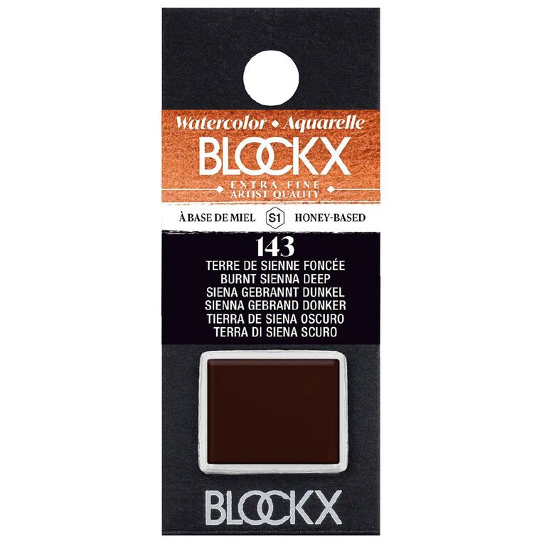 BLOCKX Watercolour Half Pan S1 143 Deep Burnt Sienna
