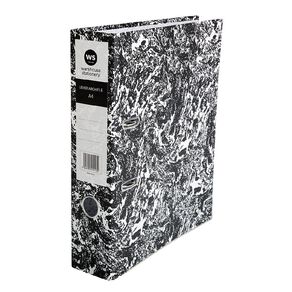 WS Lever Arch File A4 Mottle Black Black/White