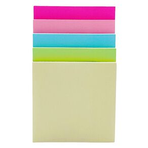 WS Sticky Notes 76mm x 76mm 50 Sheet 5 Pack Multi-Coloured 5 Pack