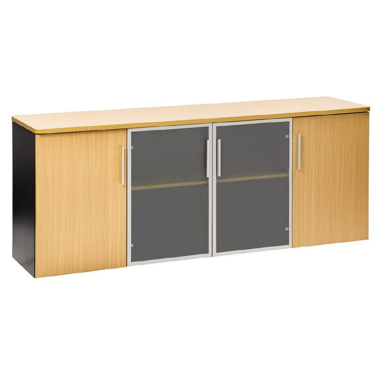 Jasper J Emerge Credenza Wood/Glass Doors 1800 Beech/Ironstone