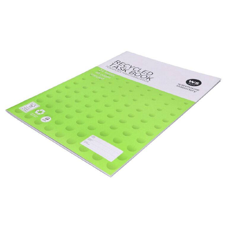 WS Task Book 335mm x 240mm Unruled 24 Leaf Green