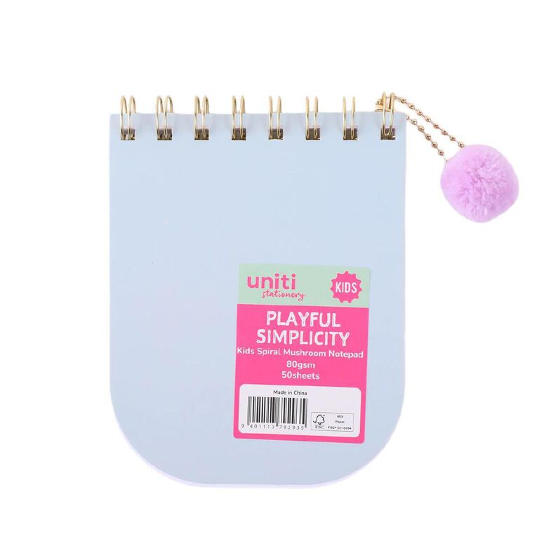 Uniti Kids Playful Simplicity Spiral Mushroom Notepad