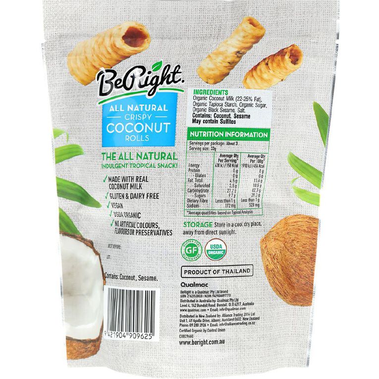 Be Right All Natural Crispy Coconut Rolls 100g