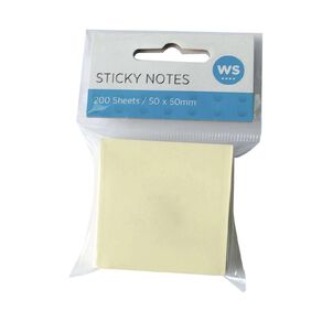 WS Sticky Notes Stack 50mm x 50mm 200 Sheets