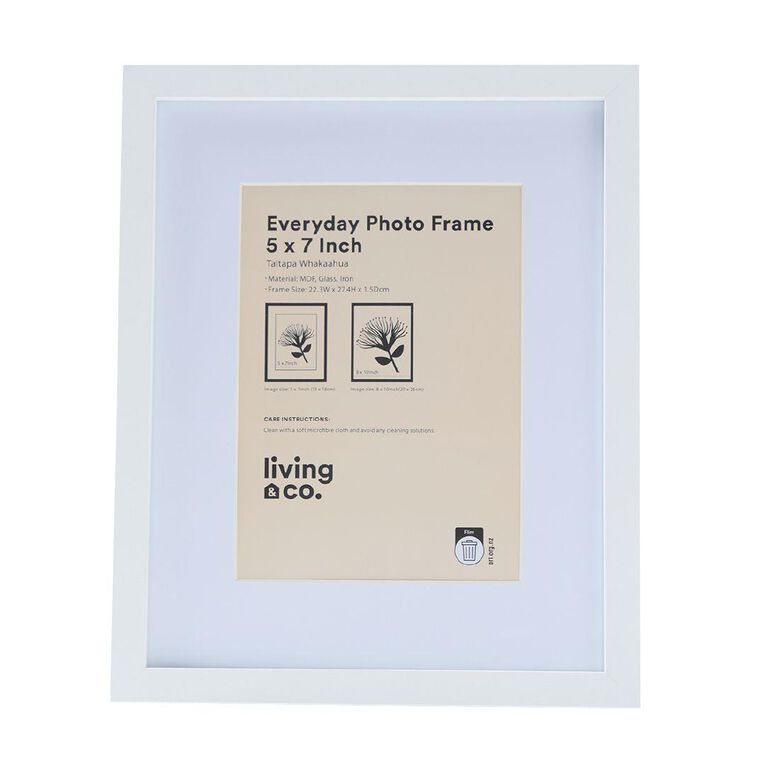 Living & Co Everyday Photo Frame White 5in x 7in