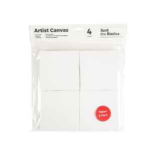 Just the Basics Canvas 4 x 4 Inch 4 Pack
