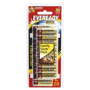 Eveready Gold Batteries AA 20 Pack 20 Pack