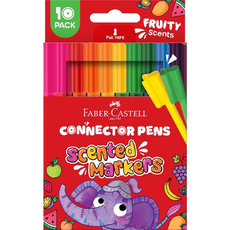 Faber-Castell Scented Connector Felt Pens Multi-Coloured 10 Pack