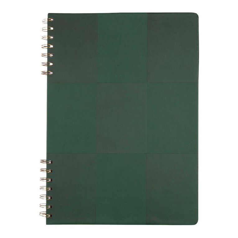 Uniti Stationery Check Green A4 Notebook