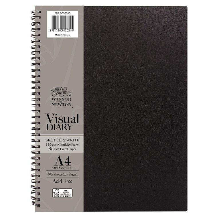 Winsor & Newton Visual Diary Sketch & Write 110gsm A4 60 Sheets