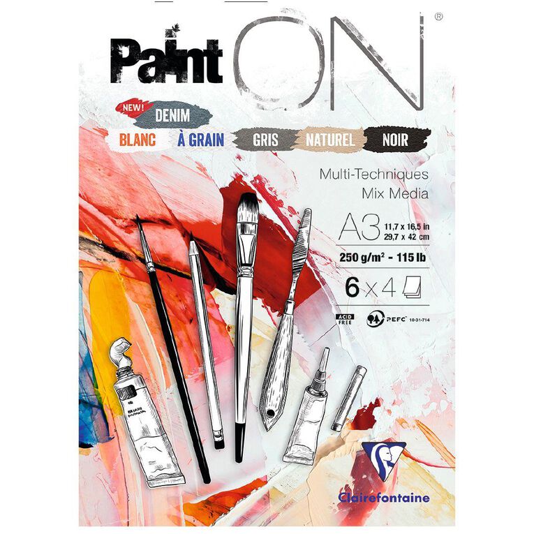 Clairefontaine Clairefontaine PaintON Pad Assorted A3 24 sheet