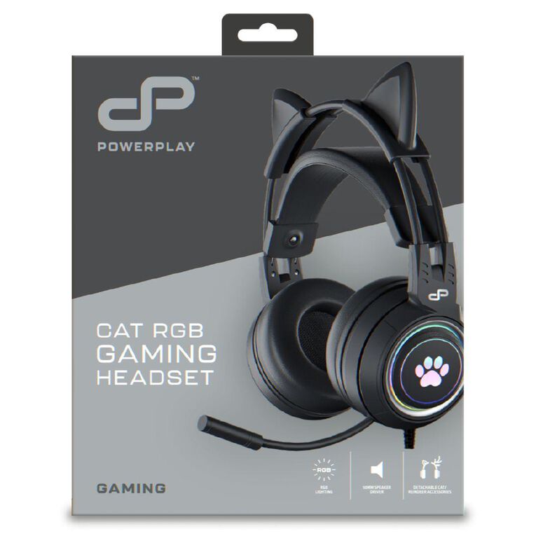 PowerPlay Cat RGB Gaming Headset Black